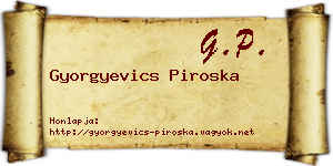 Gyorgyevics Piroska névjegykártya