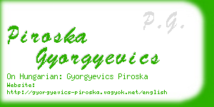 piroska gyorgyevics business card
